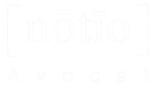 Logo blanc de l'entreprise notio avocat